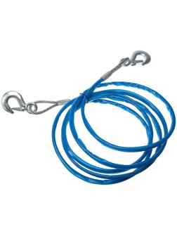 Трос буксировочный TORSO, металлический в ПВХ оплётке, 4м, 7 тонн, 2 крюка