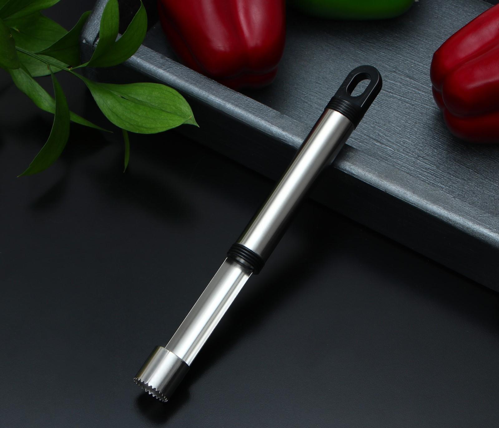 Нож для сердцевины Доляна «Помощник», 21 см, цвет чёрный