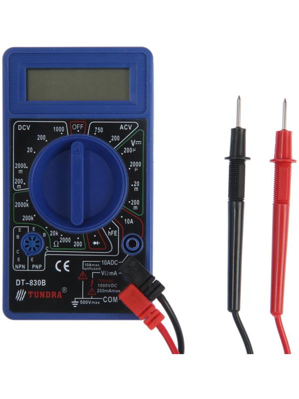 Мультиметр ТУНДРА, DT-830B, ACV/DCV, DCA, 200-2МΩ