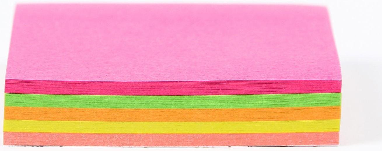 Блок с липким краем Calligrata, 51 x 51 мм, 100 листов, 5 цветов, МИКС