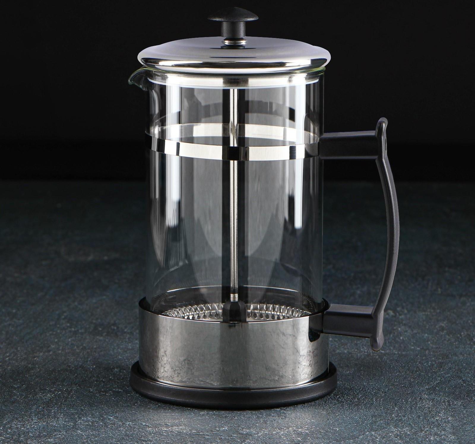 Френч-пресс Доляна «Риц», 600 мл, цвет чёрный