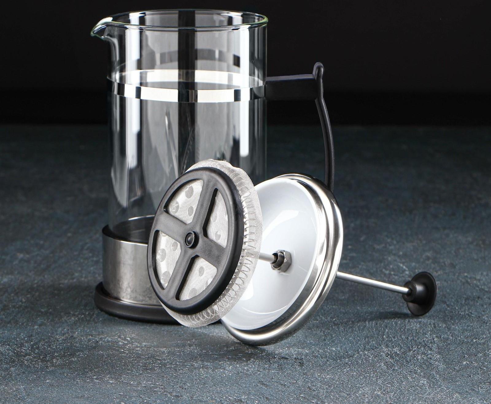 Френч-пресс Доляна «Риц», 600 мл, цвет чёрный