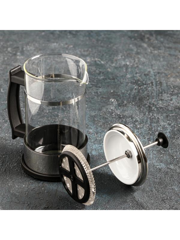 Френч-пресс Доляна «Риц», 600 мл, цвет чёрный