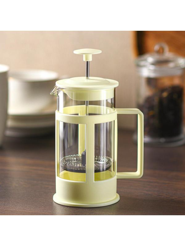 Френч-пресс Доляна «Классика», 350 мл, цвет молочный