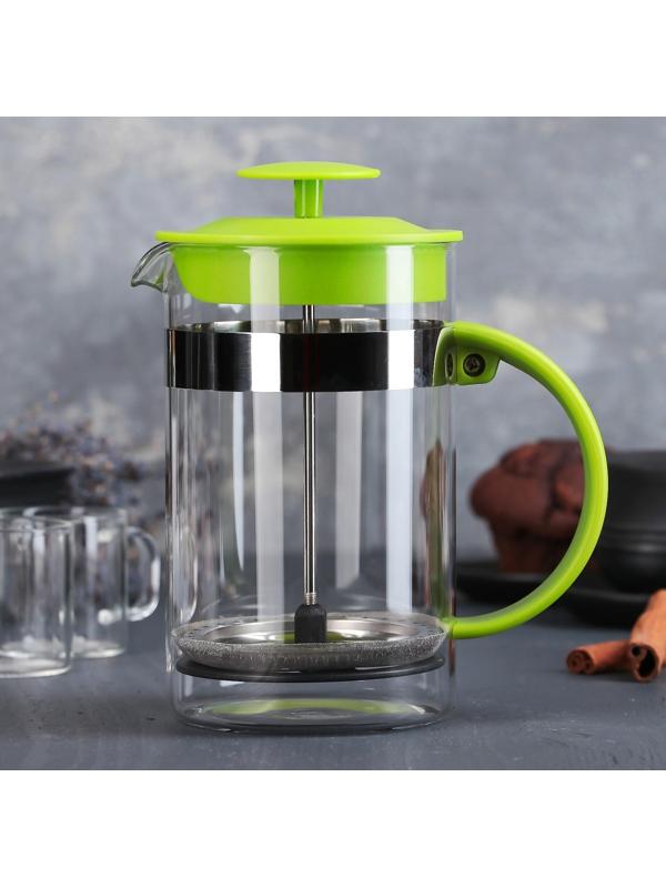Френч-пресс Доляна «Гарсон», 800 мл, цвет зелёный