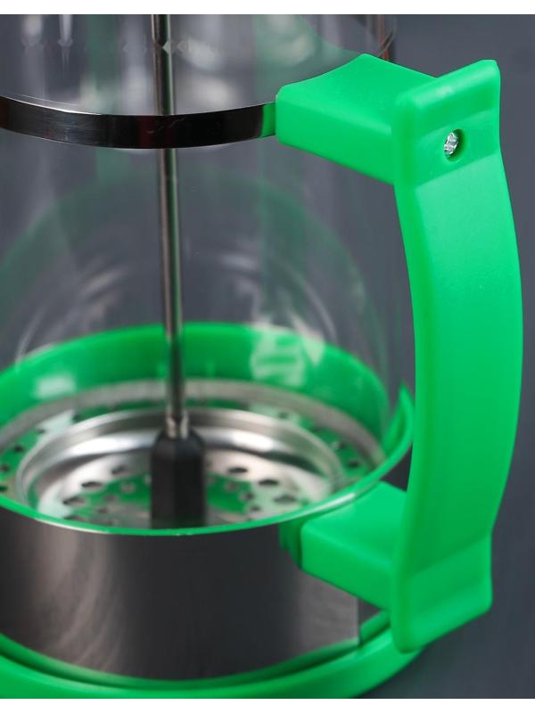 Френч-пресс Доляна «Риц», 600 мл, цвет зелёный