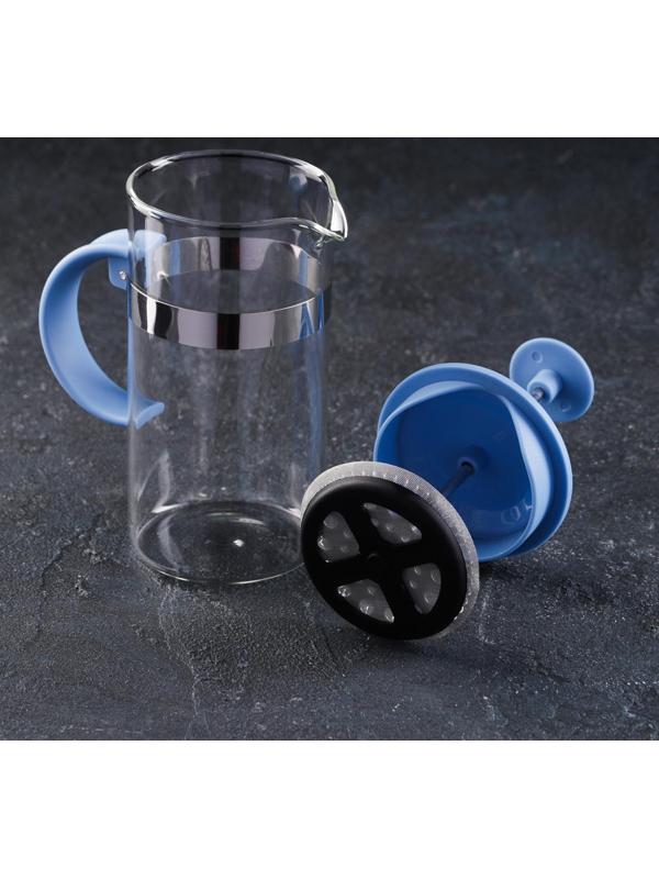 Френч-пресс Доляна «Гарсон», 350 мл, цвет голубой