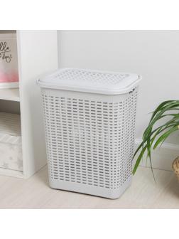 Корзина бельевая с крышкой, 30 л, 37×26×46,5 см, цвет МИКС