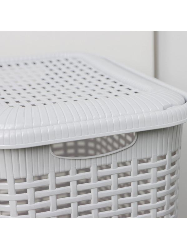 Корзина бельевая с крышкой, 30 л, 37×26×46,5 см, цвет МИКС