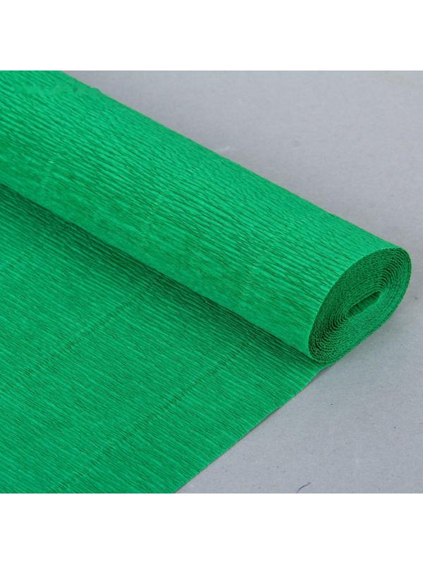 Бумага для упаковок и поделок, гофрированная, зеленая, однотонная, двусторонняя, рулон 1 шт., 0,5 х 2,5 м