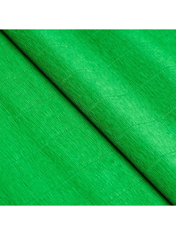 Бумага для упаковок и поделок, гофрированная, зеленая, однотонная, двусторонняя, рулон 1 шт., 0,5 х 2,5 м