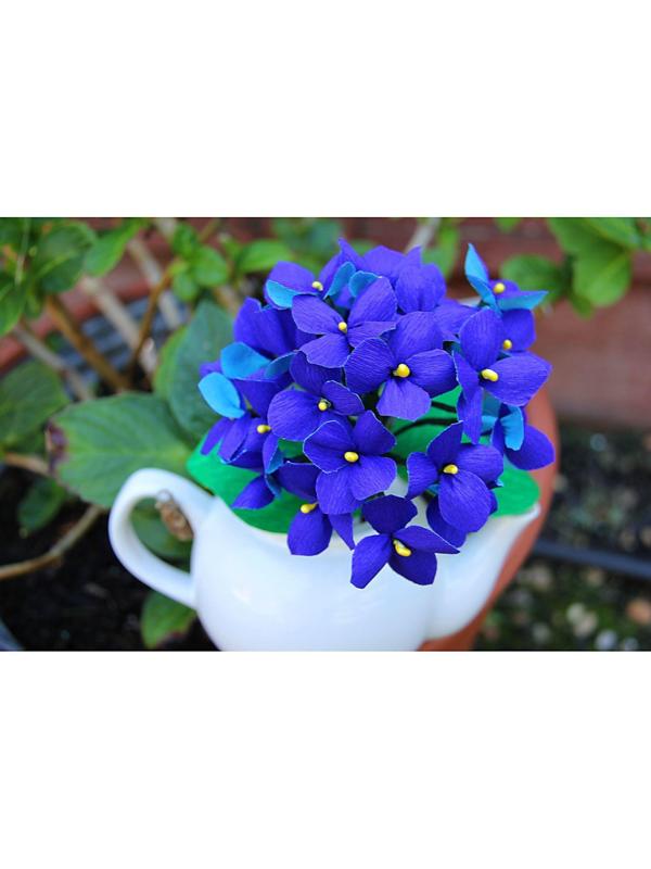 Бумага для упаковок и поделок, гофрированная, васильковая, синяя, однотонная, двусторонняя, рулон 1 шт., 0,5 х 2,5 м