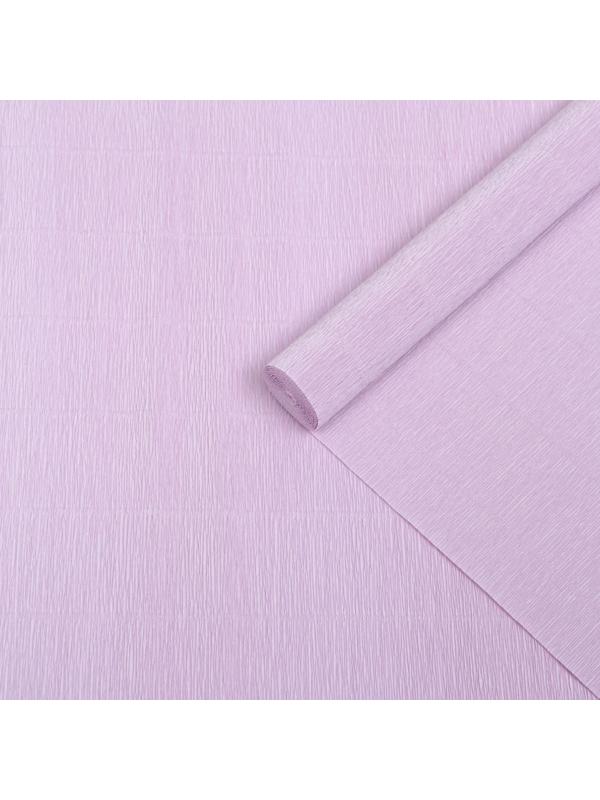 Бумага для упаковки и поделок, гофрированная, светлая, сиреневая, однотонная, двусторонняя, рулон 1 шт., 0,5 х 2,5 м
