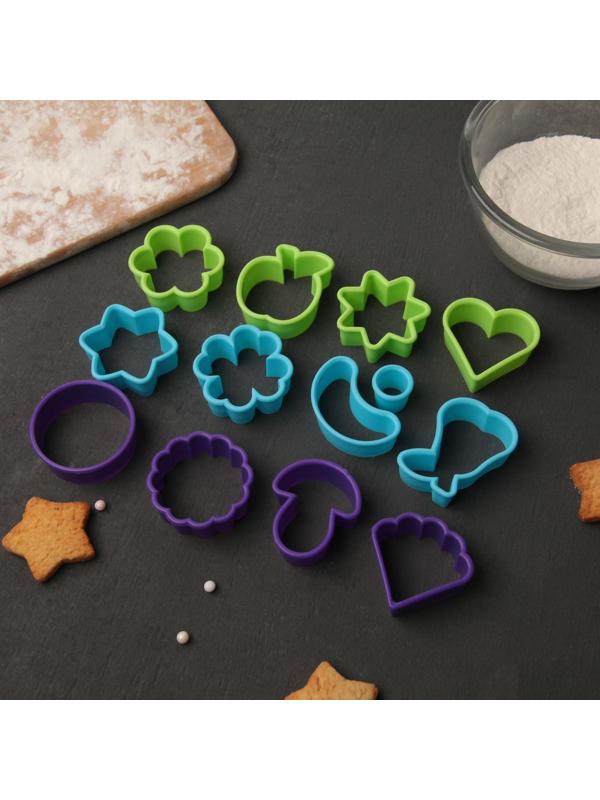 Набор форм для вырезания печенья Доляна «Фанты», 13 шт, h=1,8 см, цвет МИКС