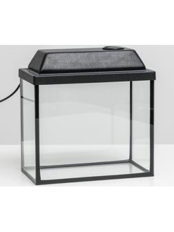 Аквариум прямоугольный Атолл с крышкой, 13 литров, 30 х 16 х 26/31 см, чёрный