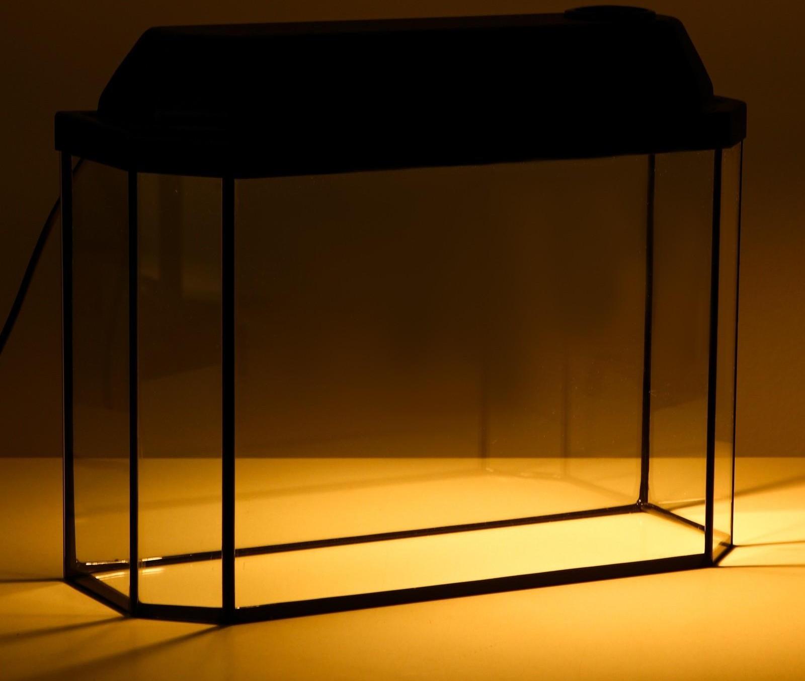 Аквариум панорамный с крышкой, 15 литров, 40 х 14,5 х 27/32 см, чёрный