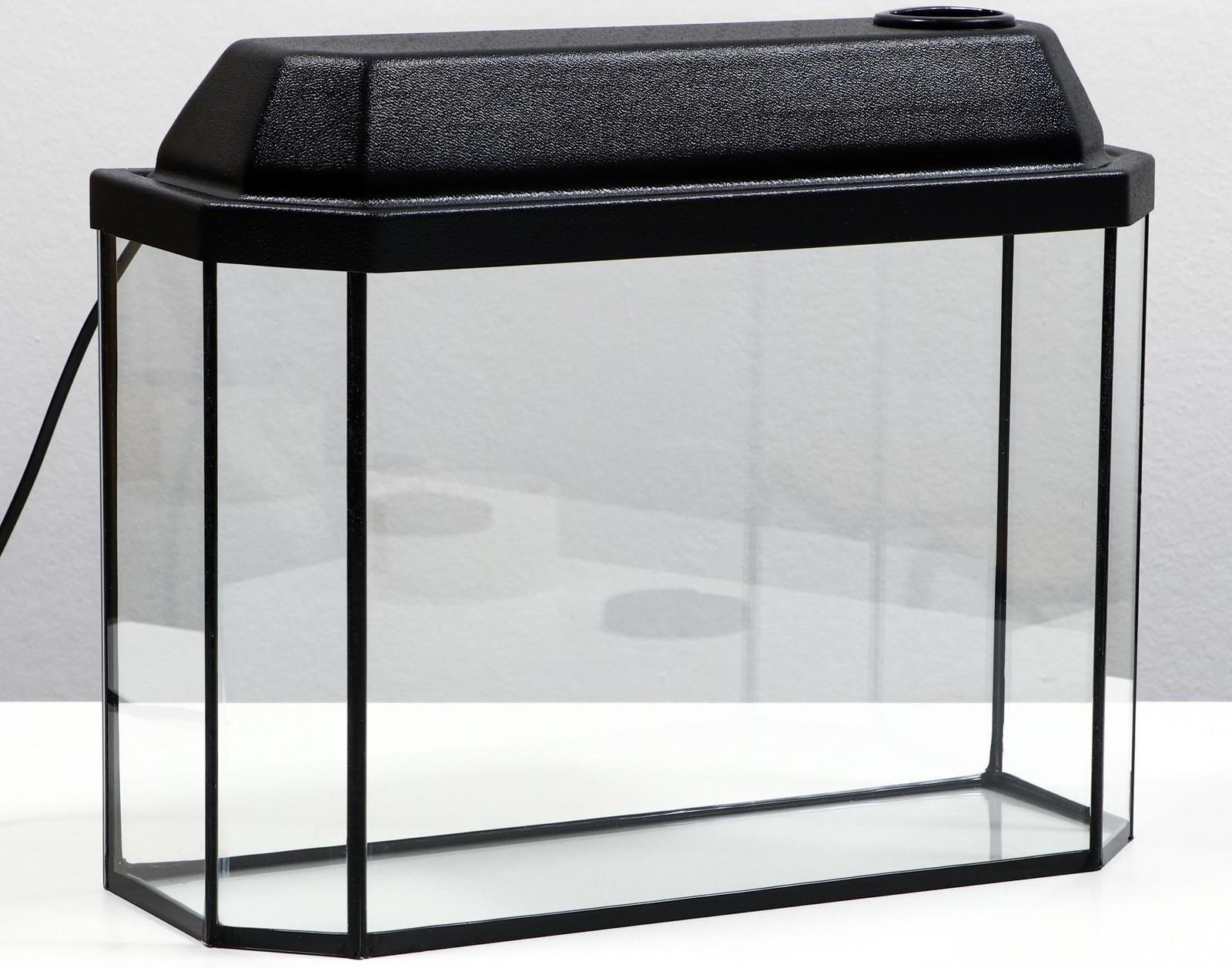 Аквариум панорамный с крышкой, 15 литров, 40 х 14,5 х 27/32 см, чёрный