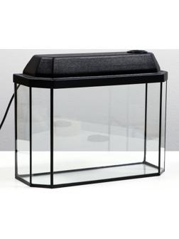 Аквариум панорамный с крышкой, 15 литров, 40 х 14,5 х 27/32 см, чёрный