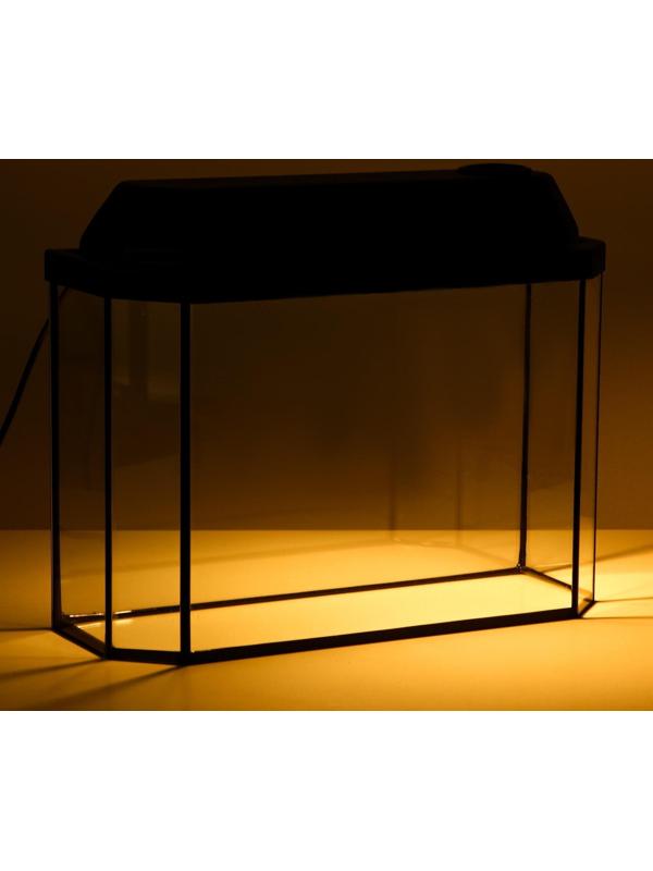 Аквариум панорамный с крышкой, 15 литров, 40 х 14,5 х 27/32 см, чёрный