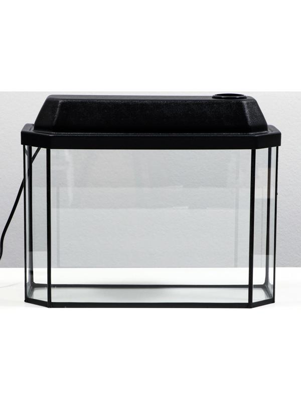 Аквариум панорамный с крышкой, 15 литров, 40 х 14,5 х 27/32 см, чёрный