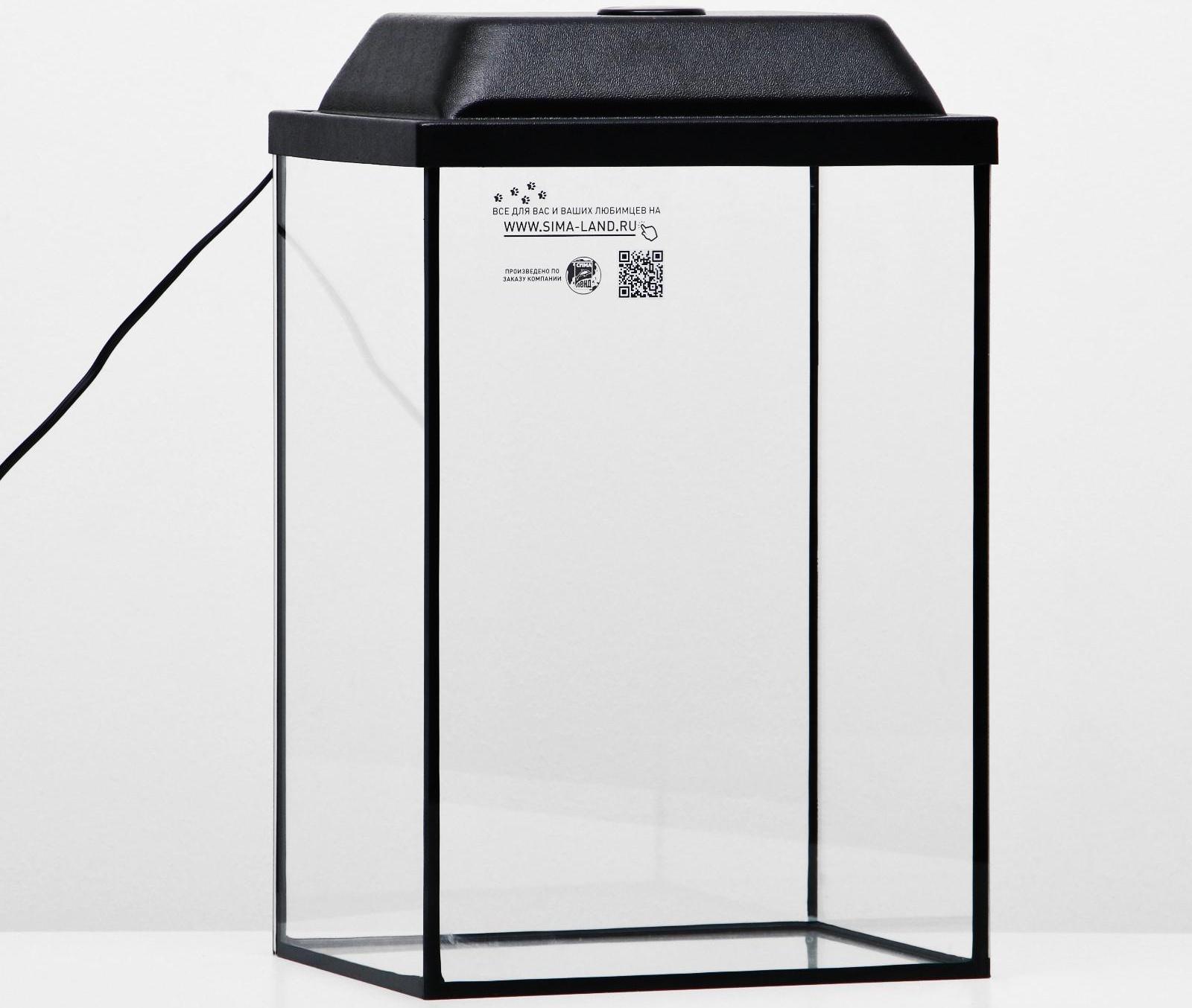 Аквариум колонна с крышкой, 30 литров, 30 х 23 х 43/48,5 см, чёрный