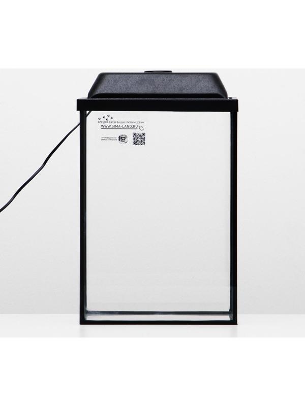 Аквариум колонна с крышкой, 30 литров, 30 х 23 х 43/48,5 см, чёрный