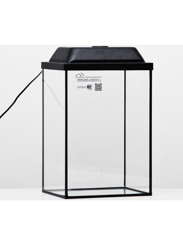 Аквариум колонна с крышкой, 30 литров, 30 х 23 х 43/48,5 см, чёрный