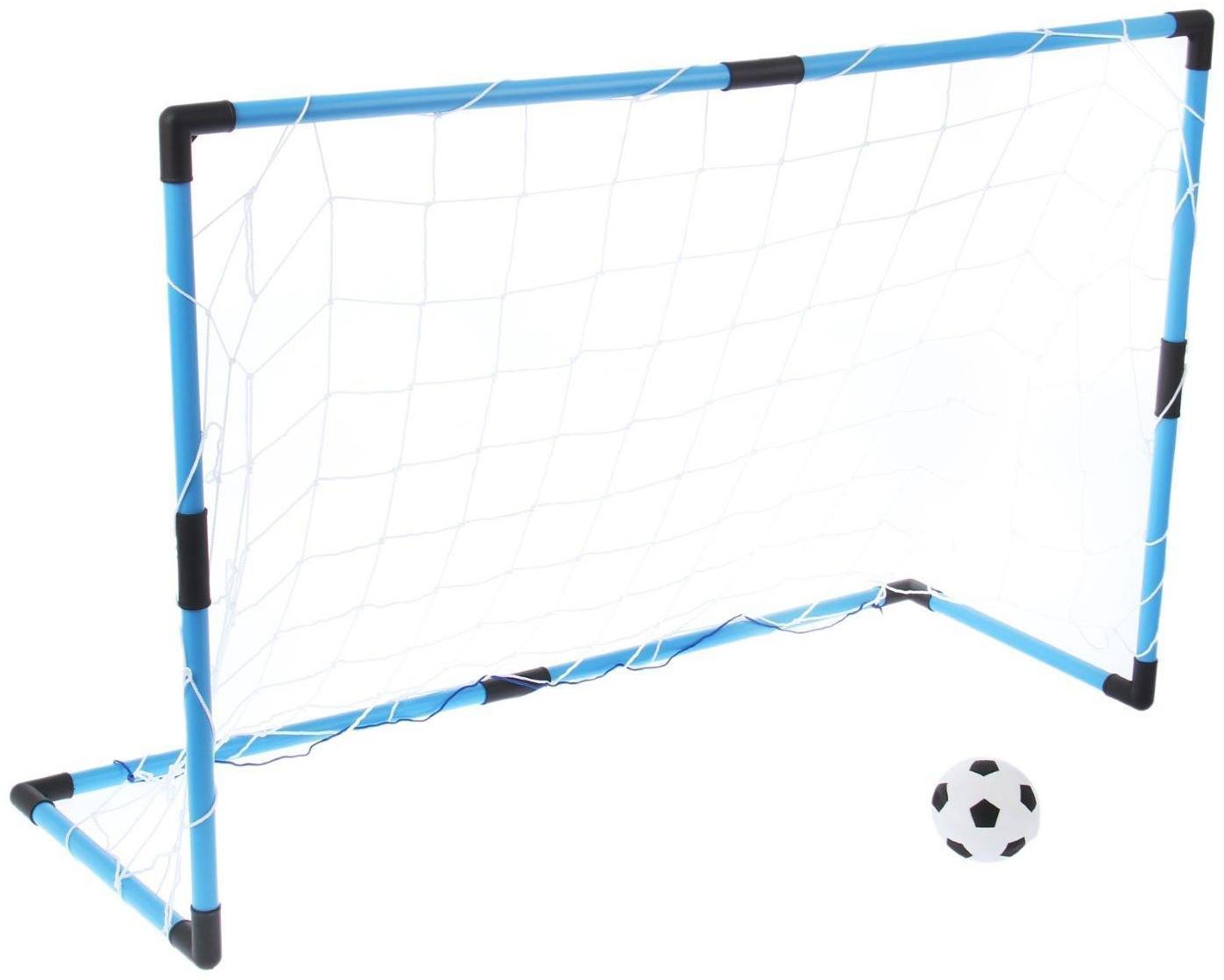 Ворота футбольные «Весёлый футбол», сетка, мяч d=14 см, размер ворот 98х34х64 см, МИКС
