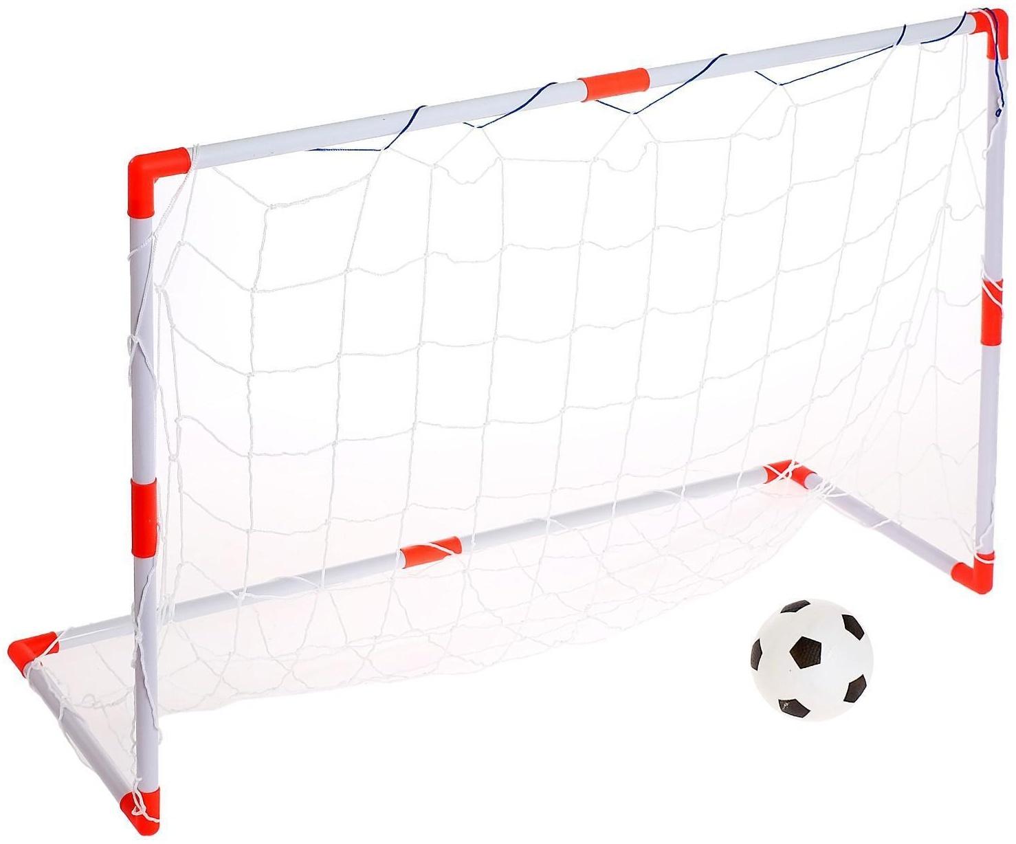Ворота футбольные «Весёлый футбол», сетка, мяч d=14 см, размер ворот 98х34х64 см, МИКС