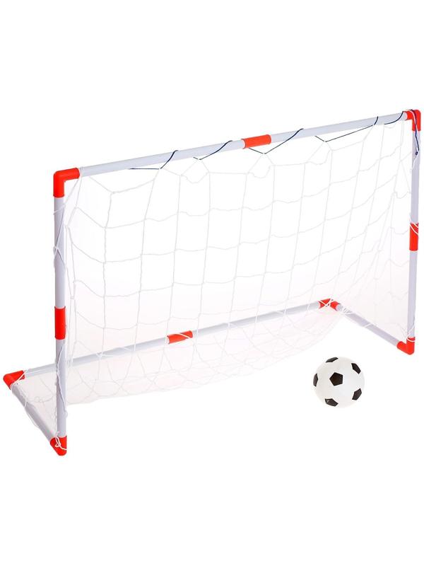 Ворота футбольные «Весёлый футбол», сетка, мяч d=14 см, размер ворот 98х34х64 см, МИКС