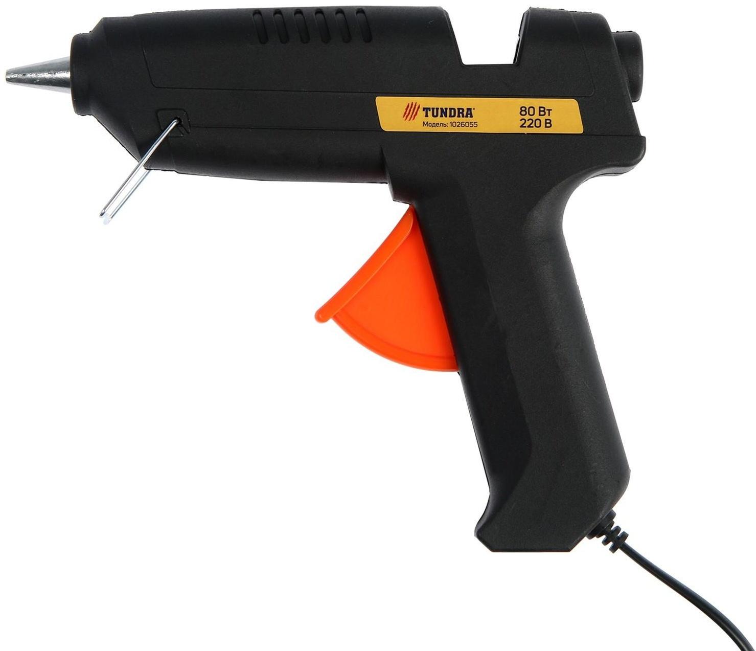 Клеевой пистолет ТУНДРА, 80 Вт, 220 В, 11 мм