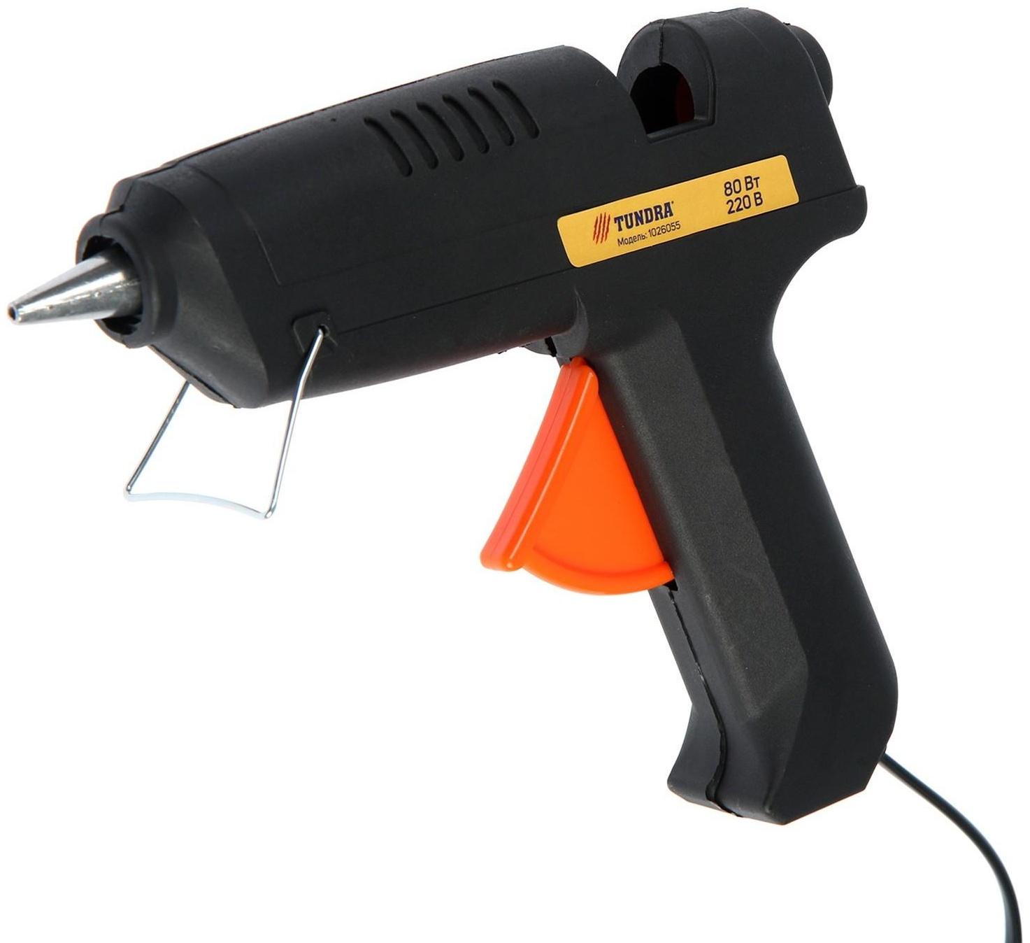 Клеевой пистолет ТУНДРА, 80 Вт, 220 В, 11 мм