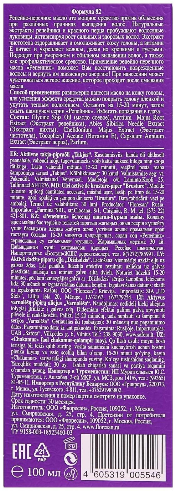 Активное репейно-перечное масло 