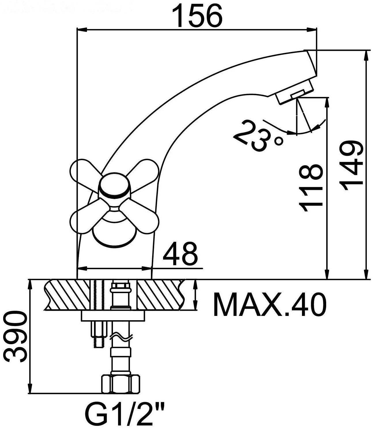 Смеситель для раковины Accoona A9072, двухрычажный, хром
