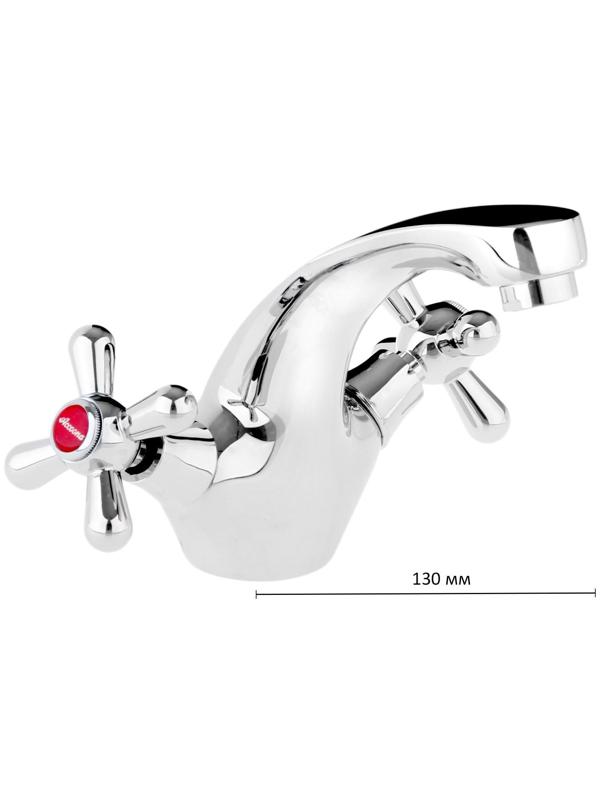 Смеситель для раковины Accoona A9072, двухрычажный, хром