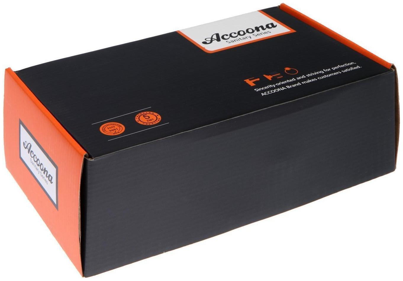 Cмеситель для ванны Accoona A7109, однорычажный, излив 300 мм, с душевым набором, хром