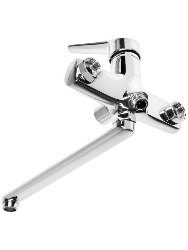 Cмеситель для ванны Accoona A7109, однорычажный, излив 300 мм, с душевым набором, хром