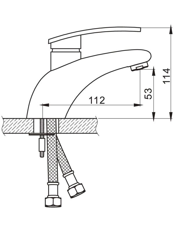 Смеситель для раковины Accoona A9014, однорычажный, хром