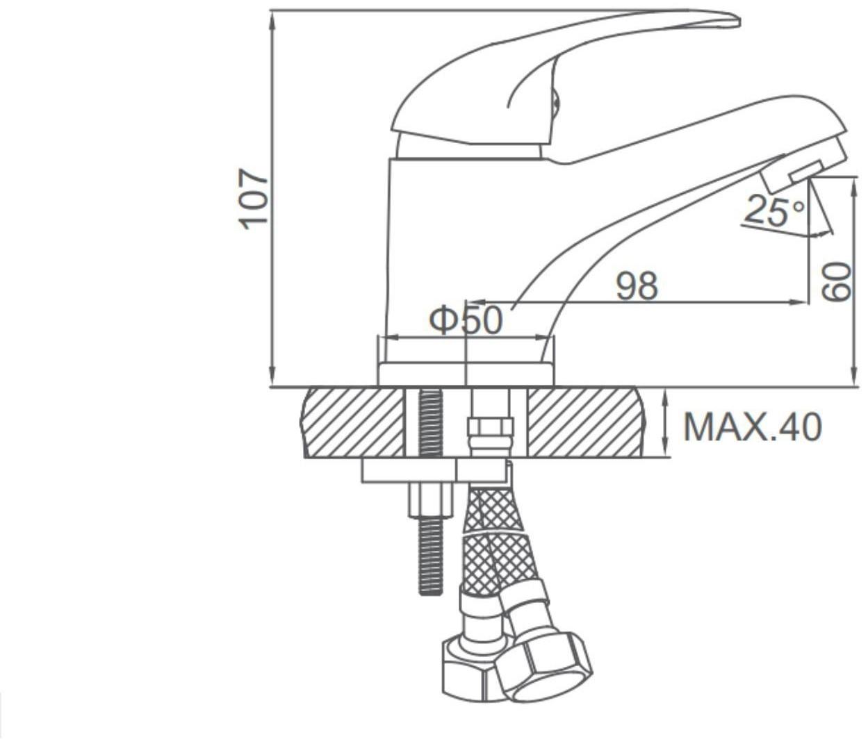 Смеситель для раковины Accoona A9052, однорычажный, хром