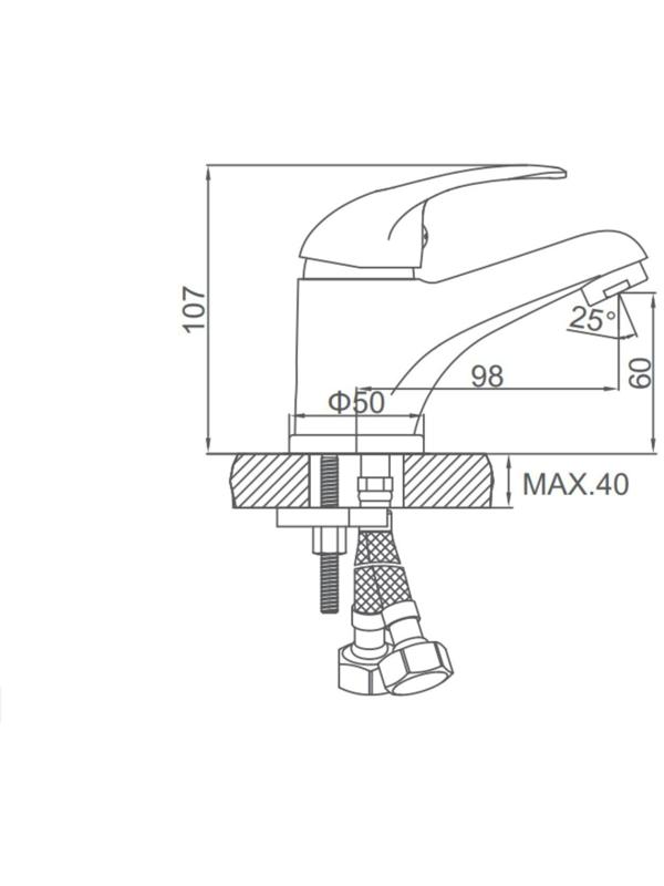Смеситель для раковины Accoona A9052, однорычажный, хром