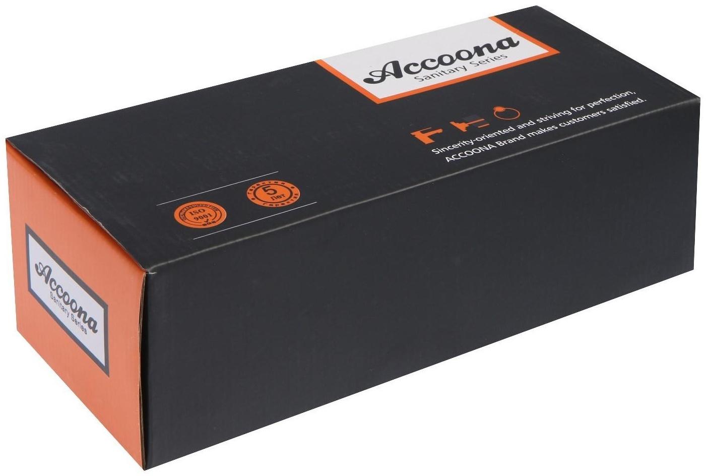 Смеситель для ванны Accoona A7140, однорычажный, излив 300 мм, с душевым набором, хром