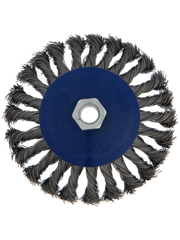 Щетка металлическая для УШМ ТУНДРА, крученая проволока, 