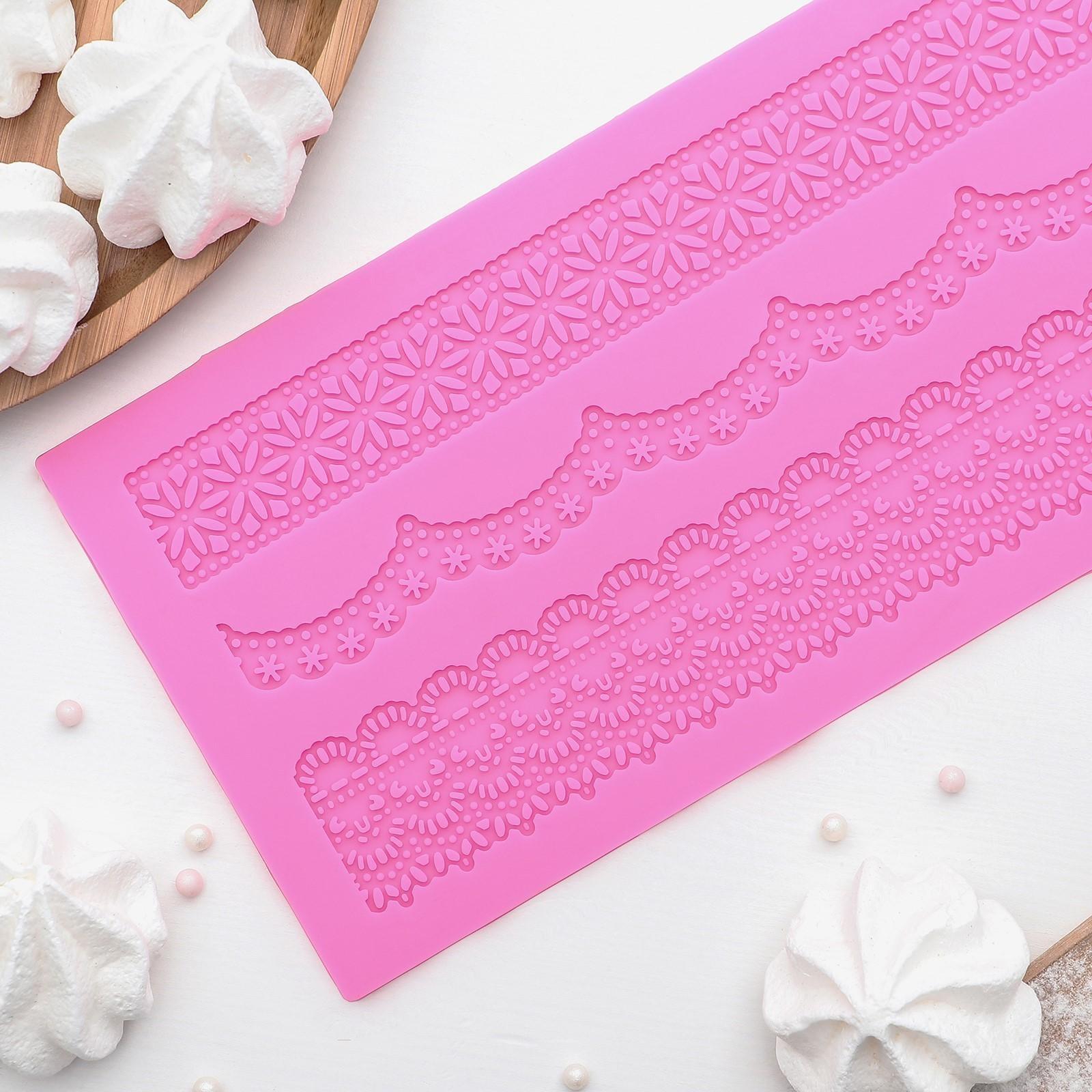 Коврик для айсинга силиконовый Доляна «Ретро», 40×12 см, цвет МИКС