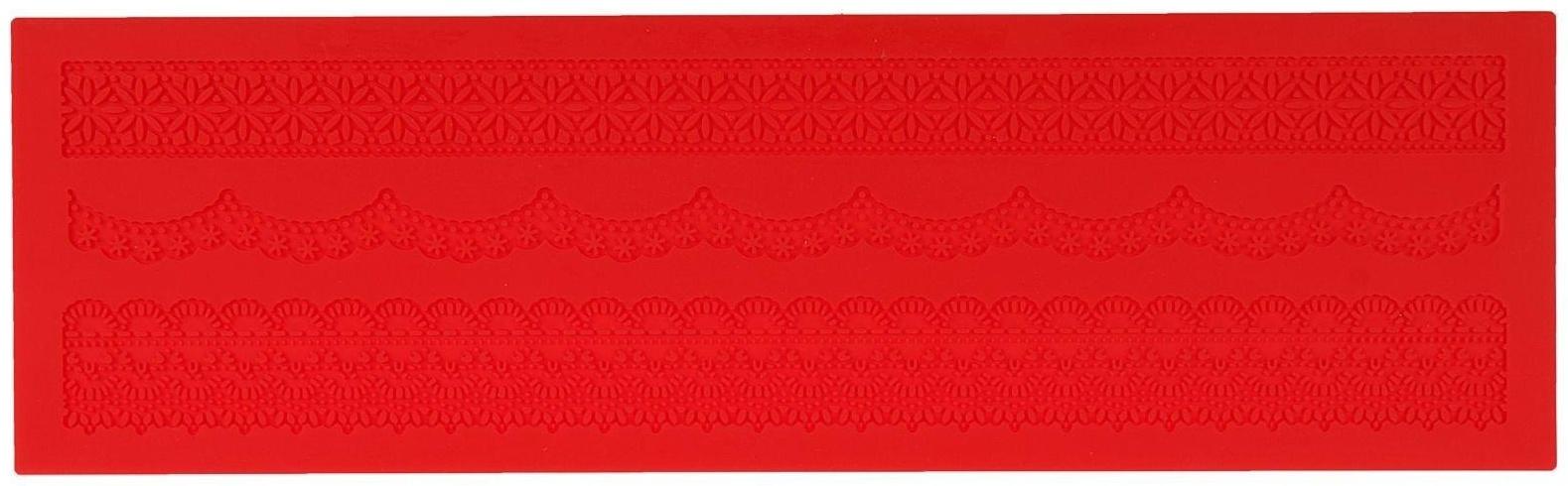 Коврик для айсинга силиконовый Доляна «Ретро», 40×12 см, цвет МИКС