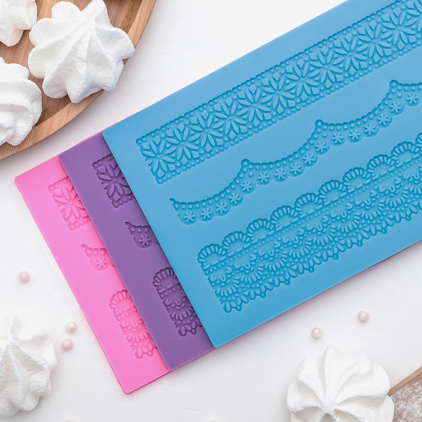 Коврик для айсинга силиконовый Доляна «Ретро», 40×12 см, цвет МИКС