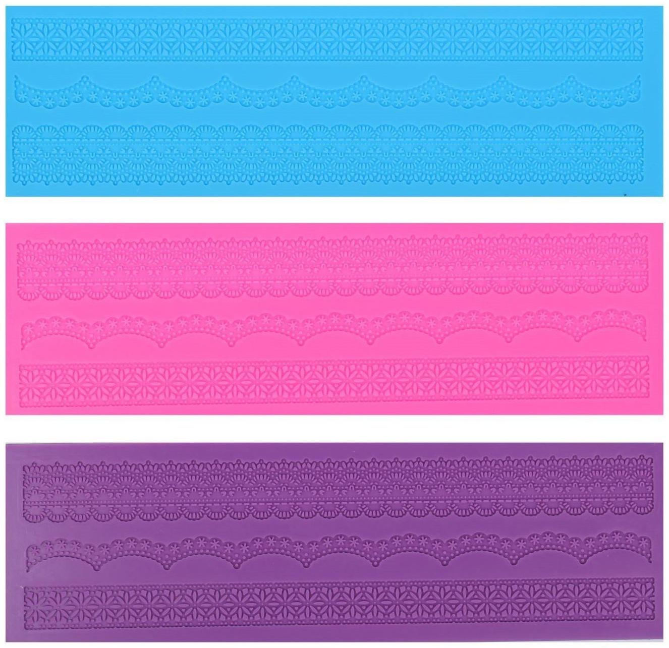 Коврик для айсинга силиконовый Доляна «Ретро», 40×12 см, цвет МИКС