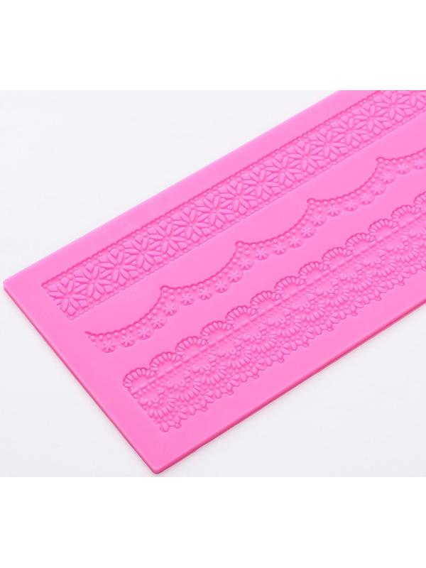 Коврик для айсинга силиконовый Доляна «Ретро», 40×12 см, цвет МИКС