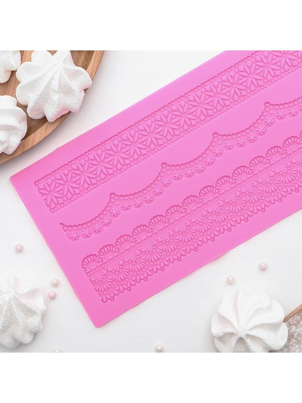 Коврик для айсинга силиконовый Доляна «Ретро», 40×12 см, цвет МИКС