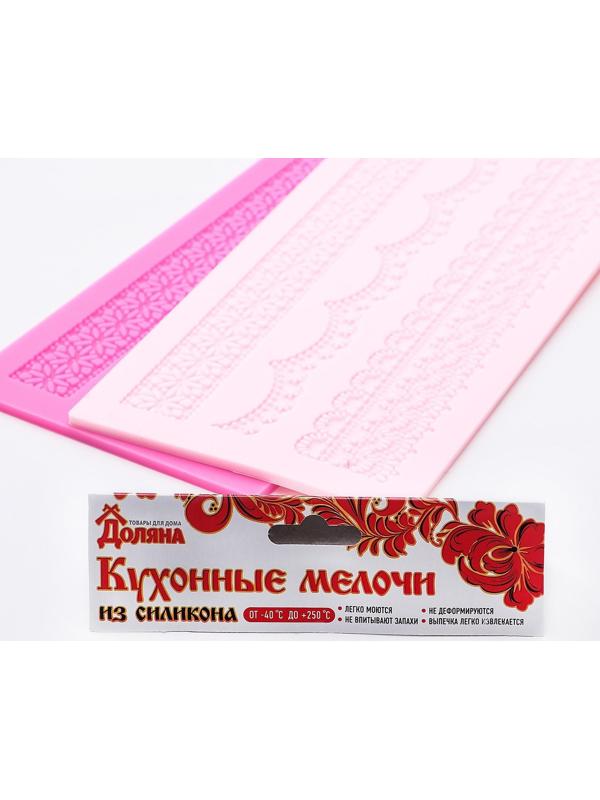 Коврик для айсинга силиконовый Доляна «Ретро», 40×12 см, цвет МИКС
