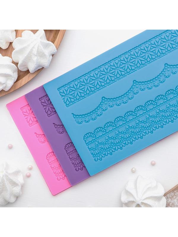 Коврик для айсинга силиконовый Доляна «Ретро», 40×12 см, цвет МИКС